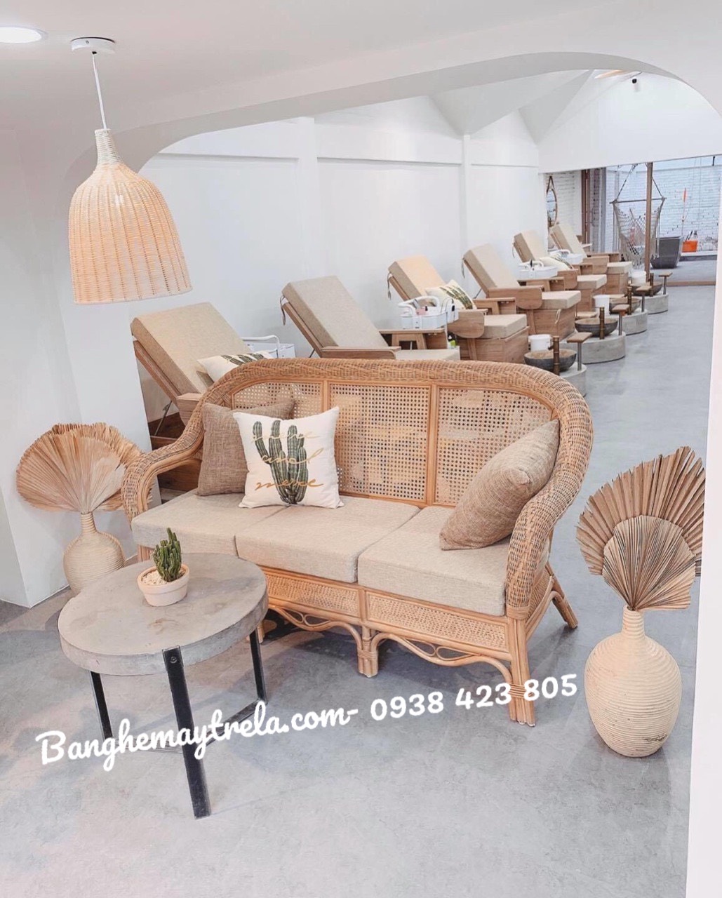 Salon mây tự nhiên phòng khách